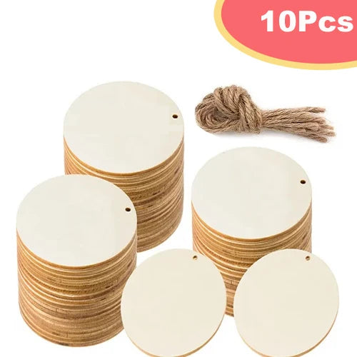 Natürliche runde Holzscheiben 7,5 cm mit Loch – 10 oder 20 Stück DIY-Set
