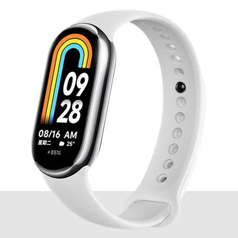 Atmungsaktives Silikon-Sportarmband kompatibel mit Mi Band 8 NFC