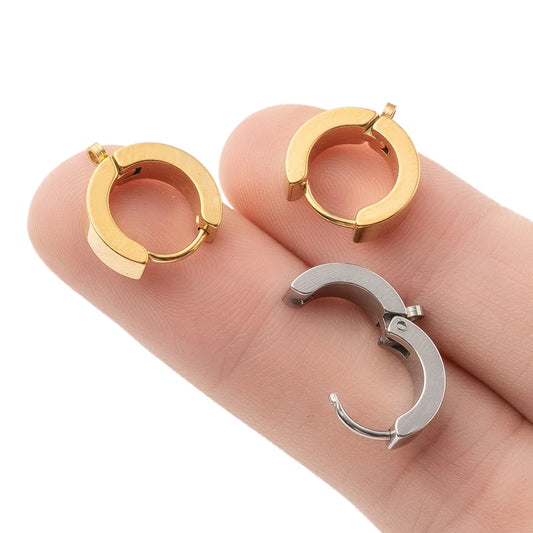 10er Set Edelstahl-Ohrringhaken mit Schlaufe für DIY-Schmuck