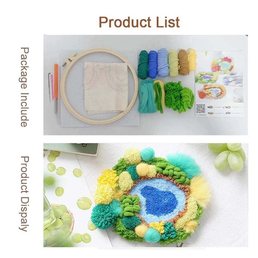Moos Stickerei Punch Nadel Kit für DIY Wolle Filz Handwerk Set