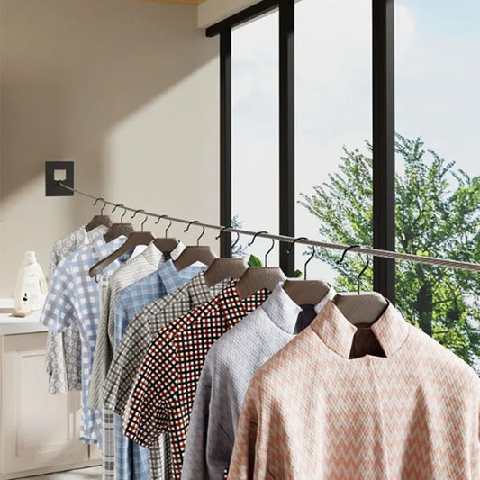 Teleskopische unsichtbare Wäscheleine für Innenbereich ohne Bohren