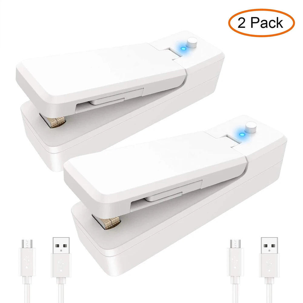 Frisch - Sicher: Tragbarer 2-in-1 Beutelversiegler - Cutter, USB-wiederaufladbar