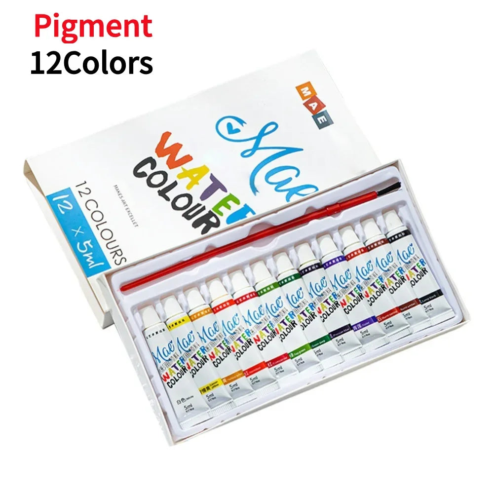 Tragbares Mini Aquarell-Palette Set mit Skizzenbuch und Binder-Clips