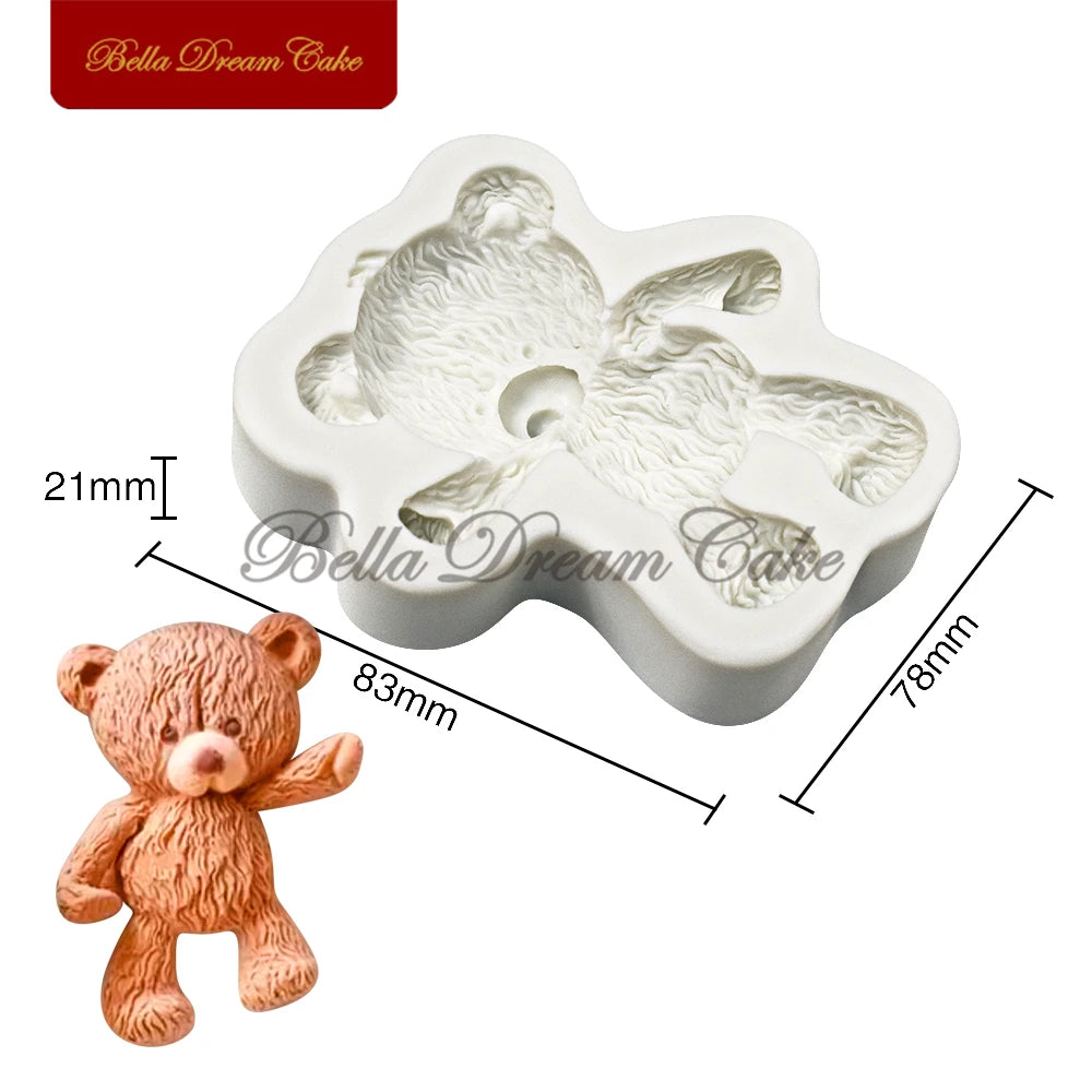 Vielseitige 3D Bären-Silikonform für Fondant, Backen - Basteln