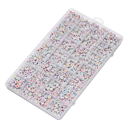 1400 Acryl Buchstabenperlen A-Z 7mm DIY Schmuckherstellung Zubehör