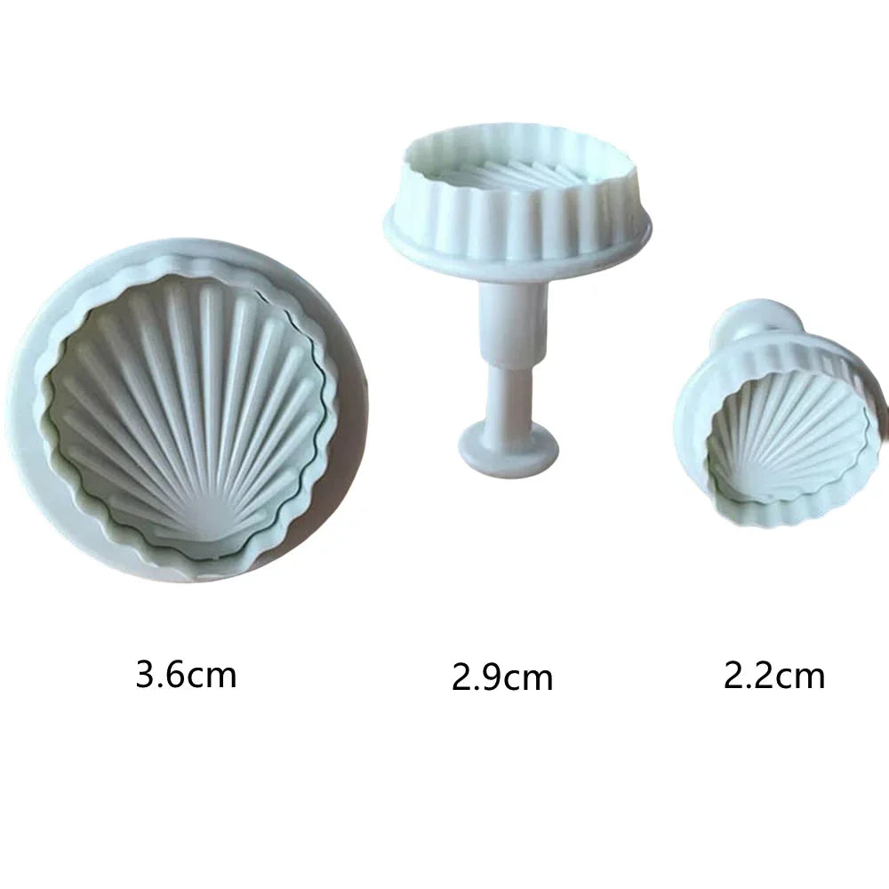 3er Set Kunststoff Fondant Cutter Kuchen Dekorieren Backform Zubehör