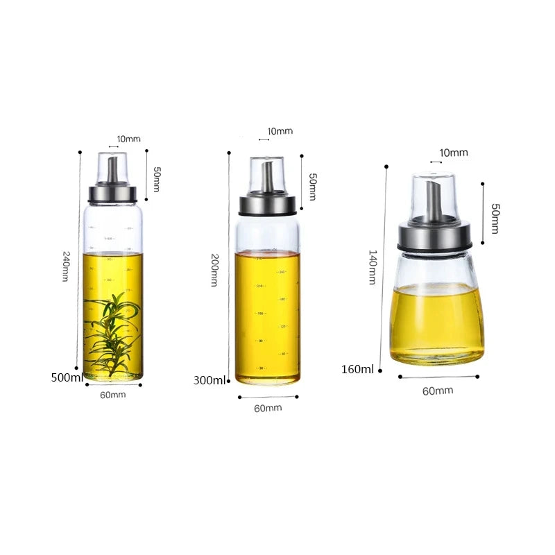 Präziser Dosiergenuss: Umweltfreundliche Glas-Ölflasche 180/300/500ml für Küche