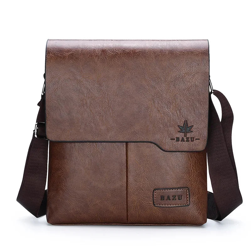 Elegante Vintage Messenger Tasche aus PU-Leder für Herren in Braun, Schwarz - Khaki