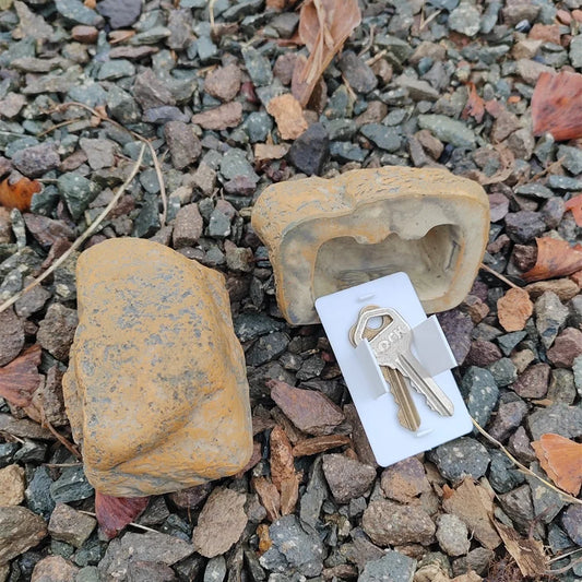 Versteckte Aufbewahrungsbox in gefälschtem Felsen für Schlüssel sicher Outdoor