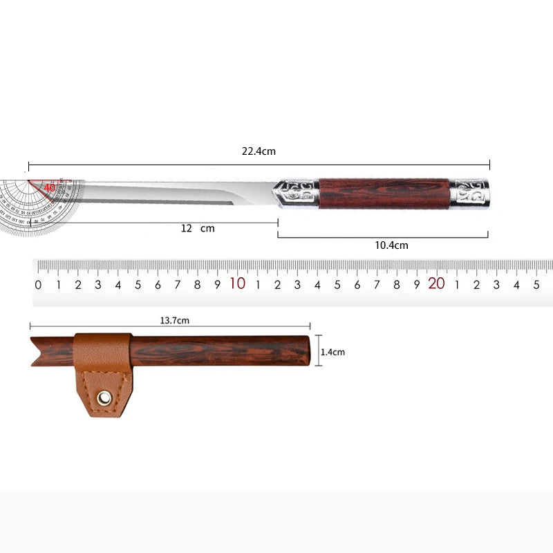 Leicht zu tragendes Edelstahl Messer mit gerader Klinge für präzises Schneiden