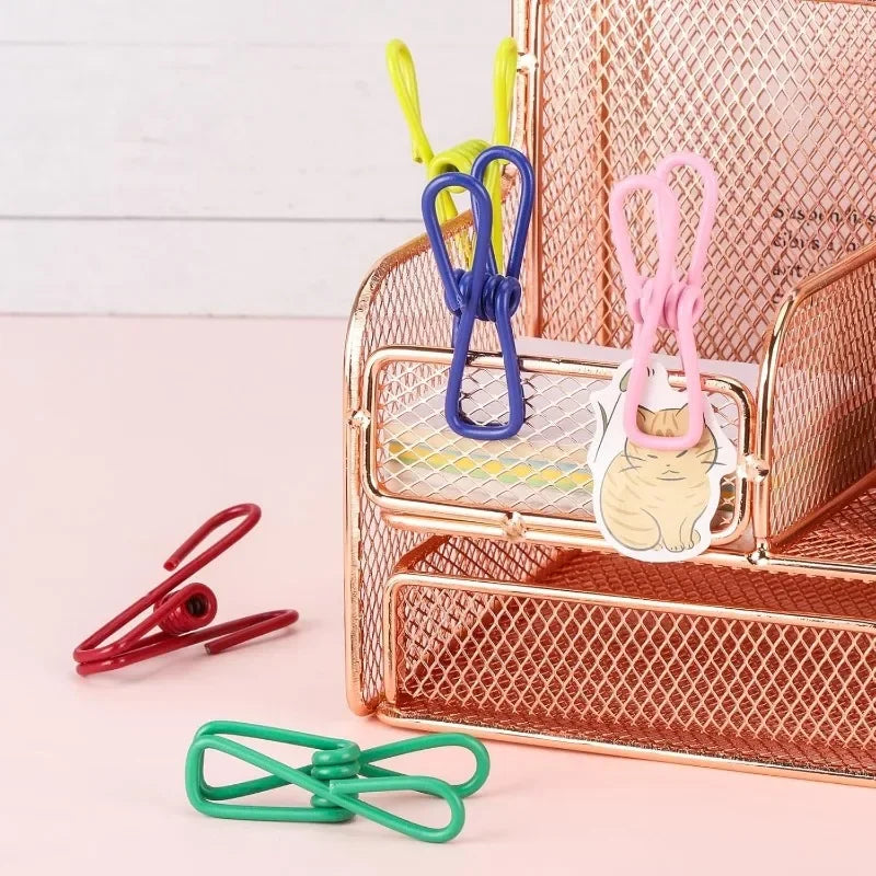 Frische - Ordnung: 50 bunte Edelstahl-Clips 5,5x3x2cm für Küche - Haushalt