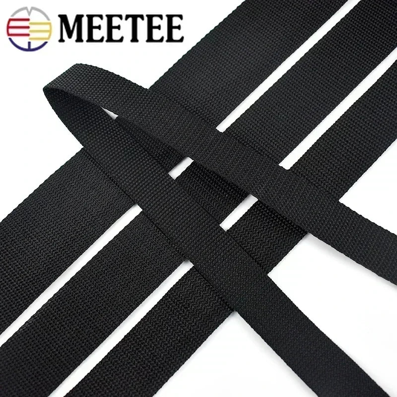 10 m Polyester Gurtband schwarz 20-100 mm Meterware Nähzubehör