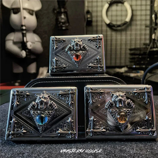 Robustes Metall Zigarettenetui für 20 Zigaretten mit Spiegeltechnik