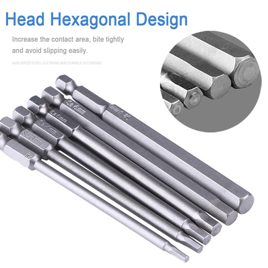8-tlg. 100mm Sechskant Bit Set SAE - Metrisch für Akkuschrauber Bohrer