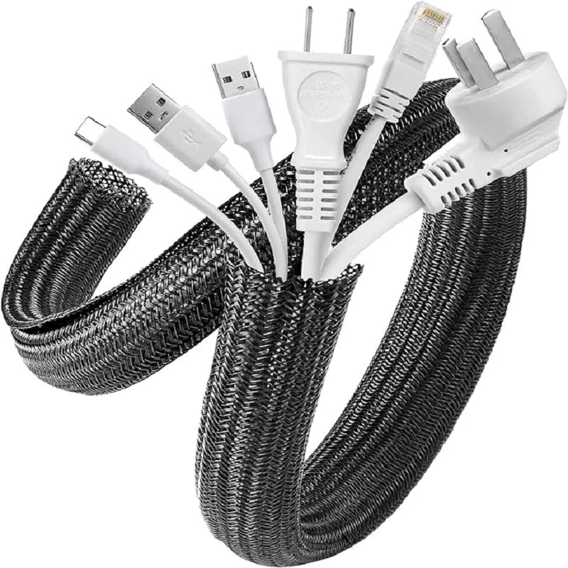 Geflochtene Kabelhülse aus Nylon, flexibel - erweiterbar 1-5m Länge