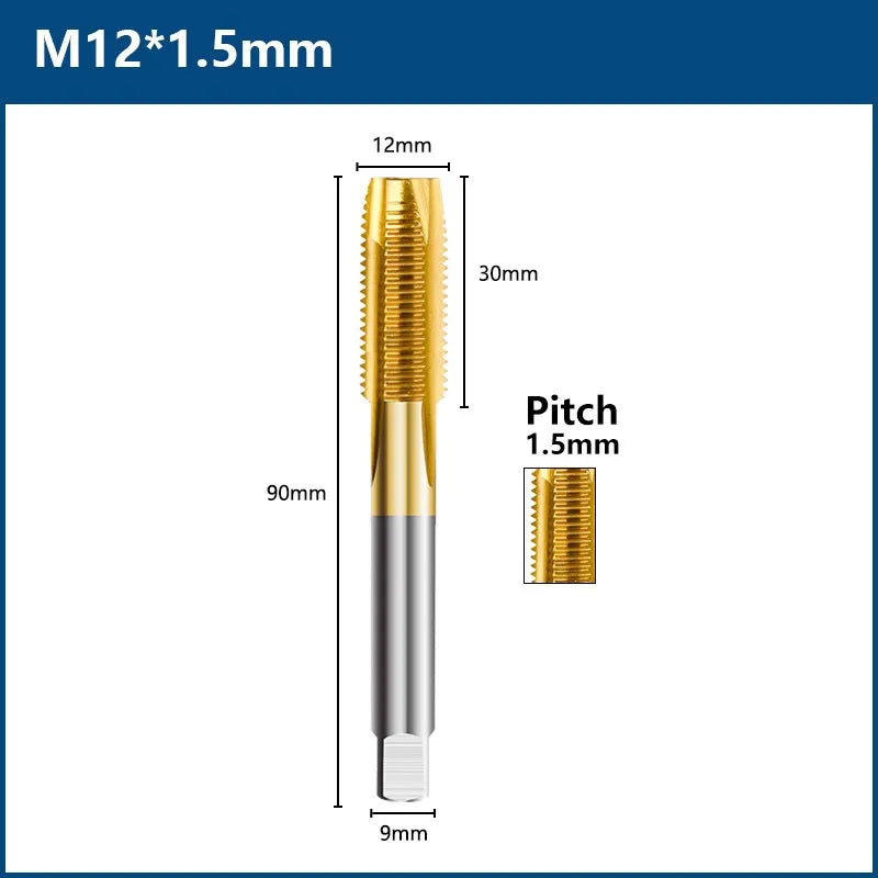 HSS Titanbeschichtung Gewindebohrer M2-M12 Metrisch Handwerkzeuge
