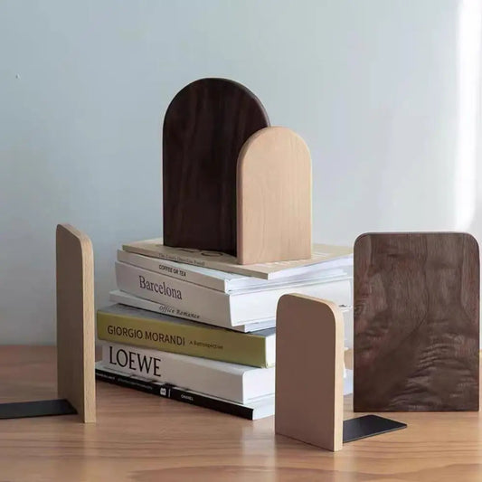 Natur Holz Buchstützen rutschfeste Verdickte Desktop Bücherregal