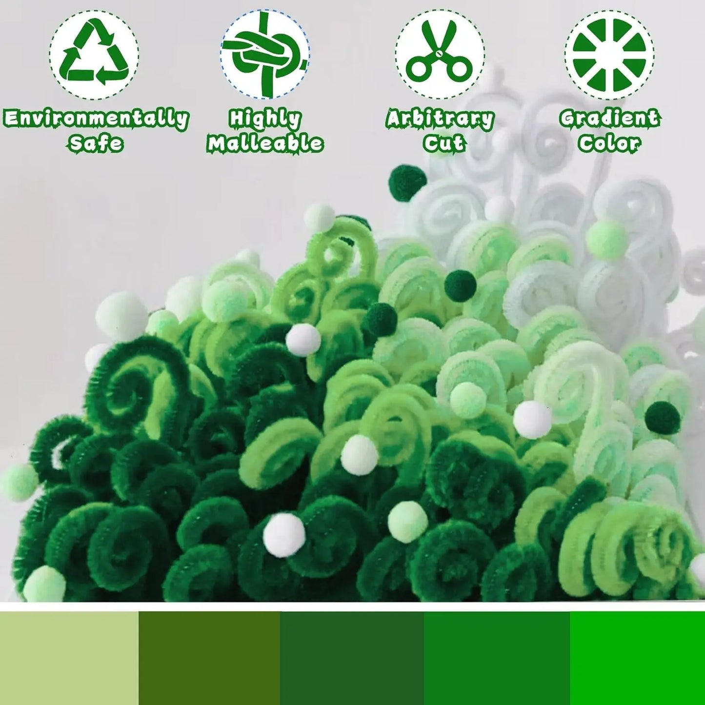 Pfeifenreiniger Set 100/300 Stück 6 Farben Farbverlauf für DIY Basteln