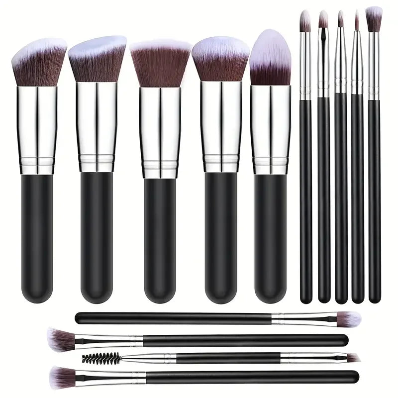 Vielseitiges 14-teiliges Make-Up Pinsel Set – weich, synthetisch - ergonomisch