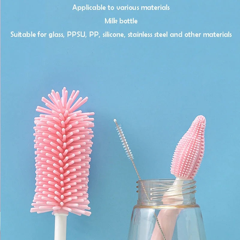 3-tlg. Silikon Reinigungsset für Babyflaschen - Schnuller – Gründliche Hygiene