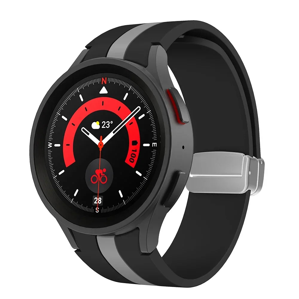 Komfort - Stil vereint: Atmungsaktives Silikonarmband mit Magnetschnalle für Galaxy Watch