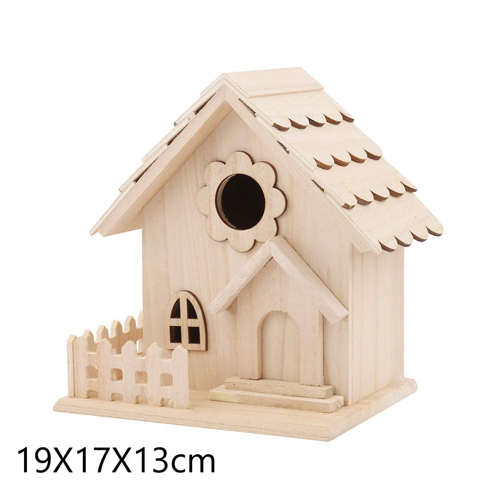 Holz Vogelkäfig für Garten - Mobiles Vogelhaus zum Aufhängen