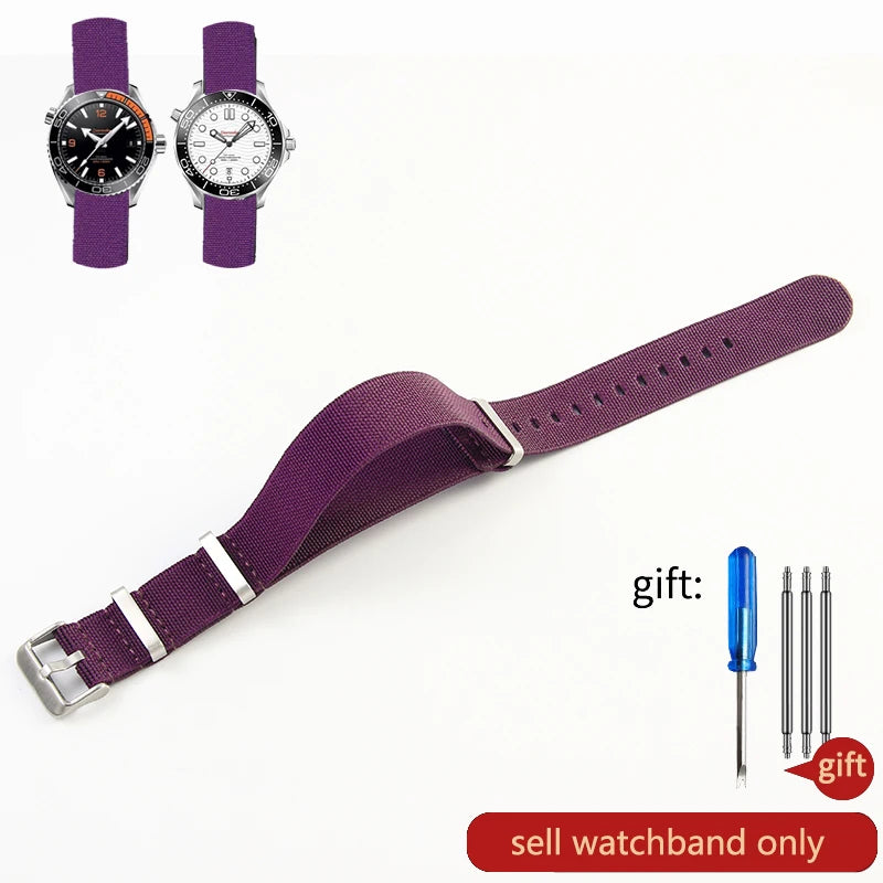 Retro Fallschirm Nylon Uhrenarmband in 18, 20 und 22 mm High Density