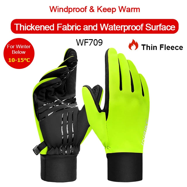 Winddichte wasserdichte Winterhandschuhe mit Touchscreen und Fleece