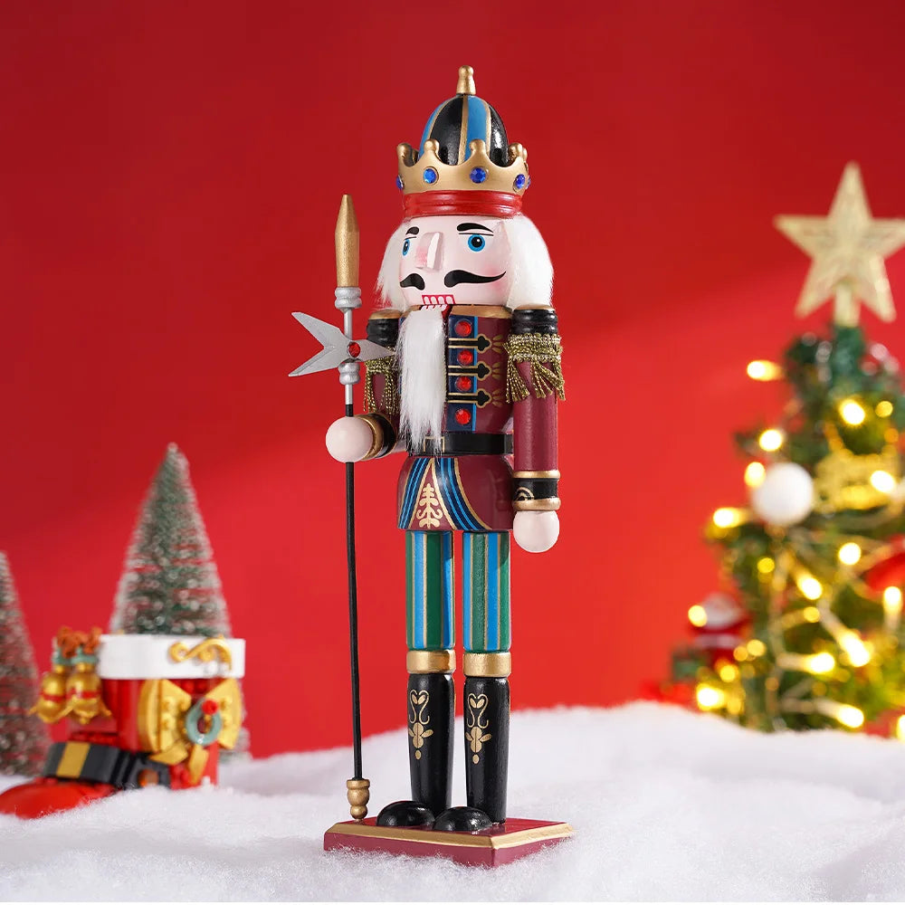 30CM Holz Nussknacker Soldat Puppe Vintage Weihnachten Dekoration