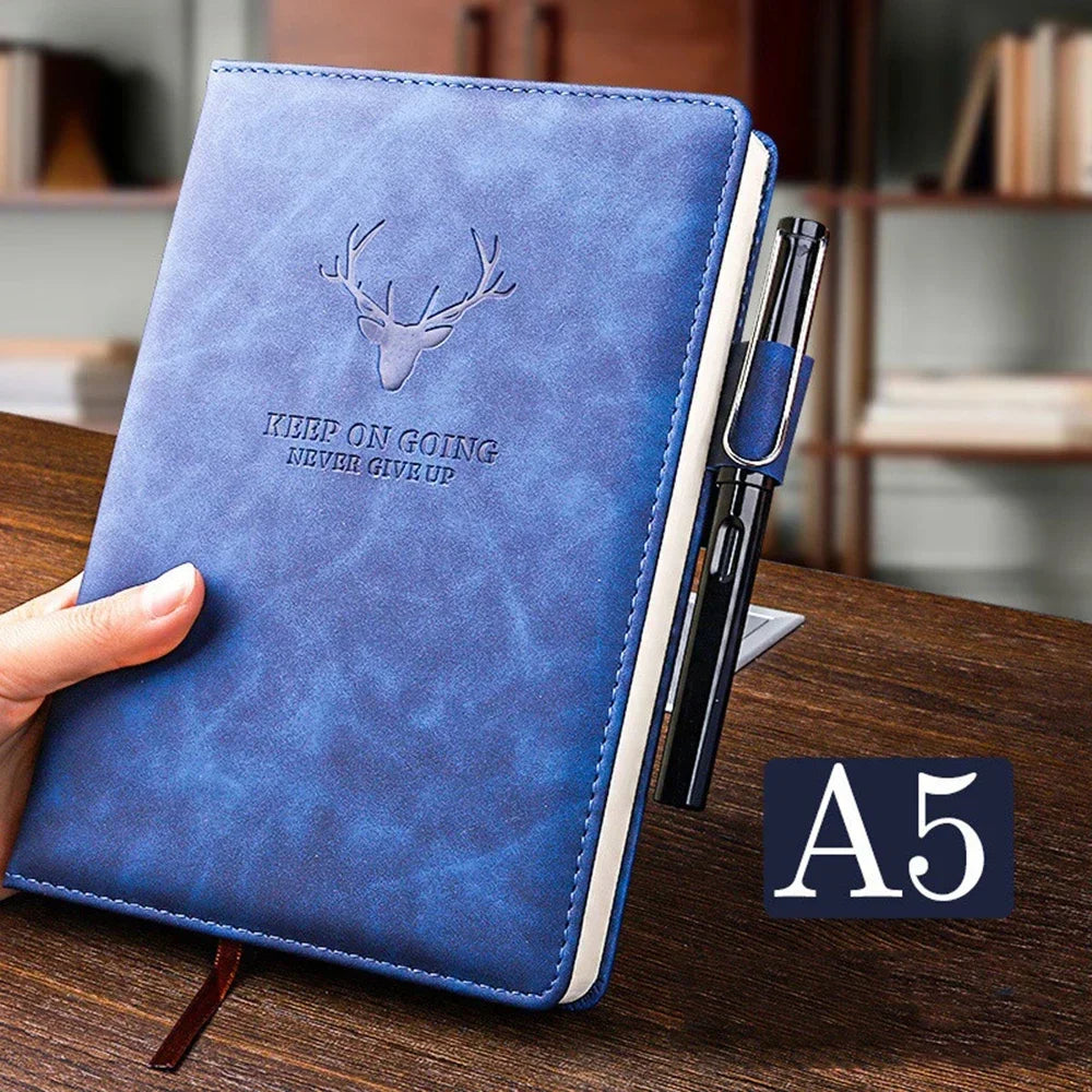 A5 Leder Notizbuch mit Hülle Softcover Lesezeichen für Business & Meetings