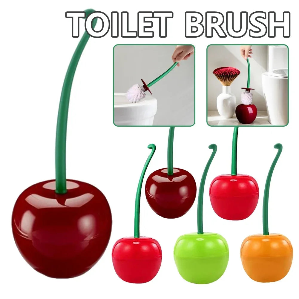 Frische Badpflege: Kirschförmige Toilettenbürste mit langem Griff & Nylonborsten