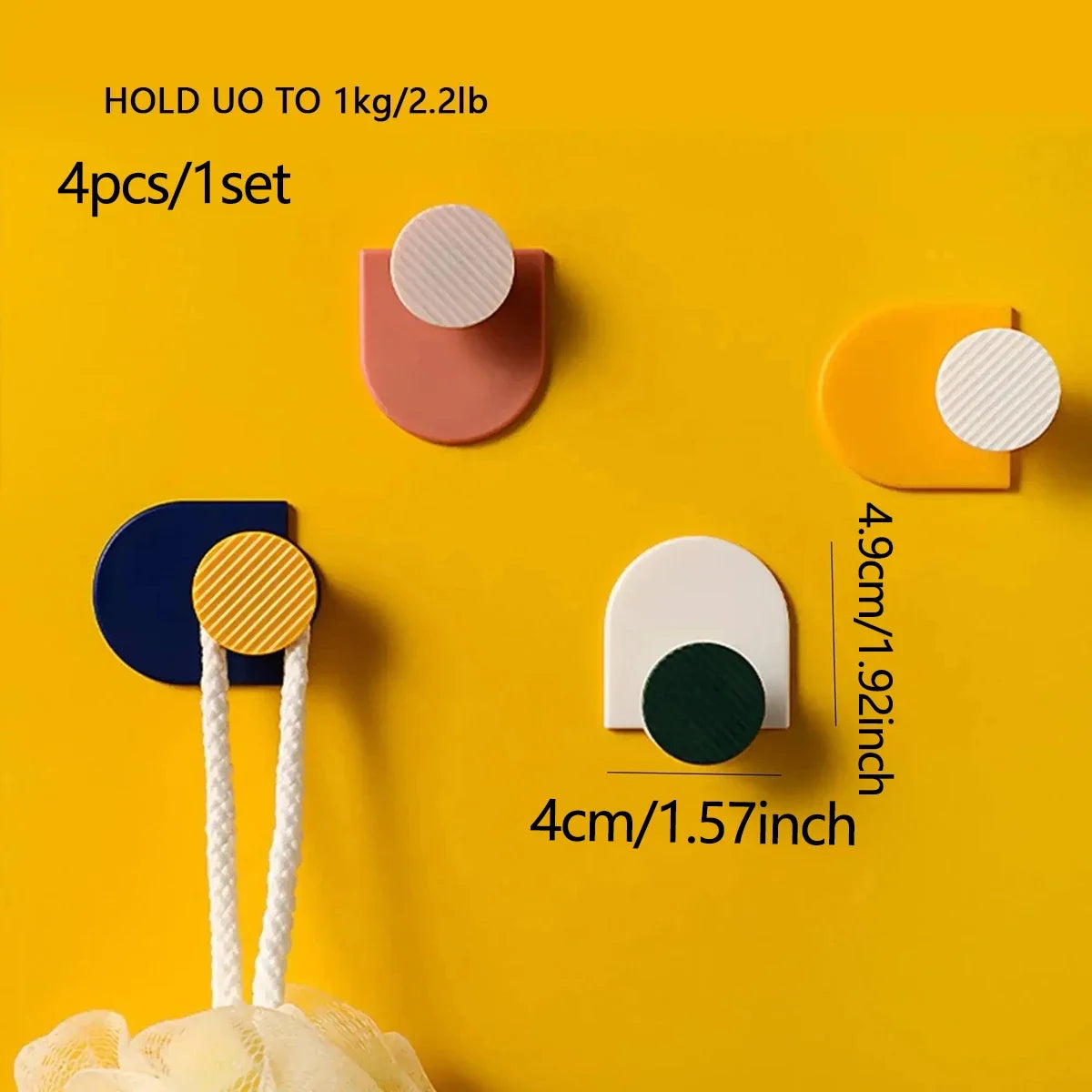 4er Set selbstklebende Wandhaken Handtuchhaken Platzsparend Küche Bad