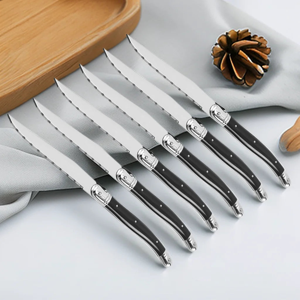 9 Zoll Laguiole Steakmesser Set mit Ergonomischem Griff und Edelstahlklinge
