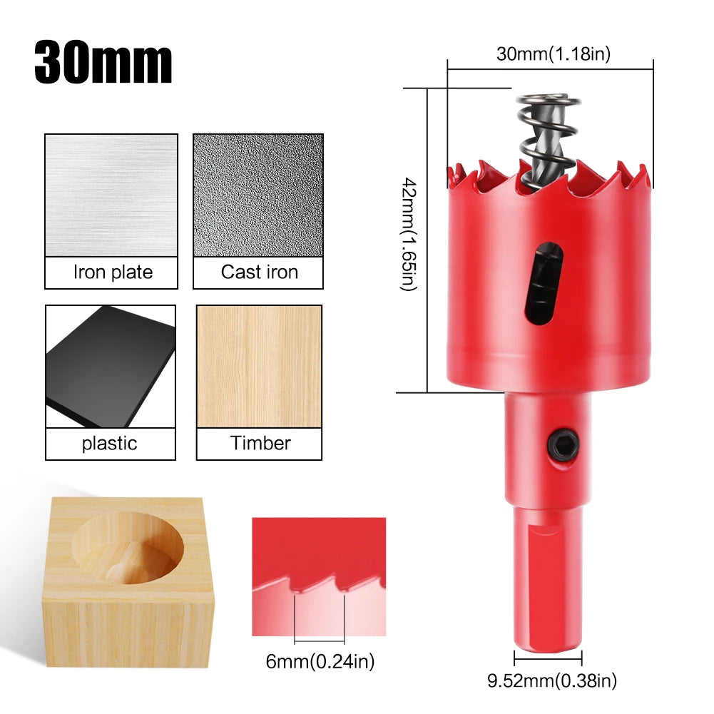 Vielseitige 15-200mm Lochsäge HSS M42 Bimetall für Metall Holz Kunststoff DIY