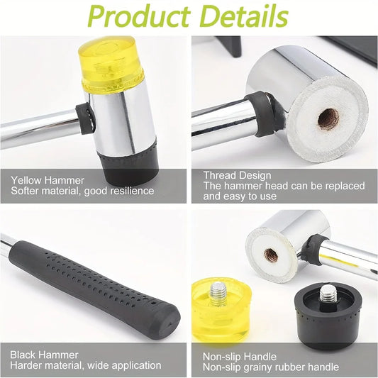Doppelseitiger Gummihammer mit weichem ABS Griff für Holz Schmuck Arbeiten
