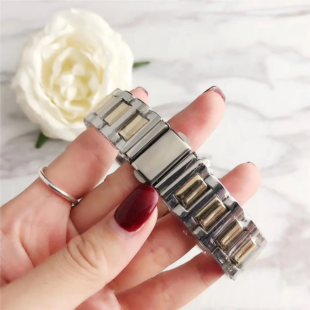 Luxuriöse Damenuhr mit Edelstahlarmband und Quarzuhrwerk, elegant