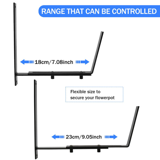 4er Set Verstellbare Metallhalterung für Pflanzkästen Balkon Geländer