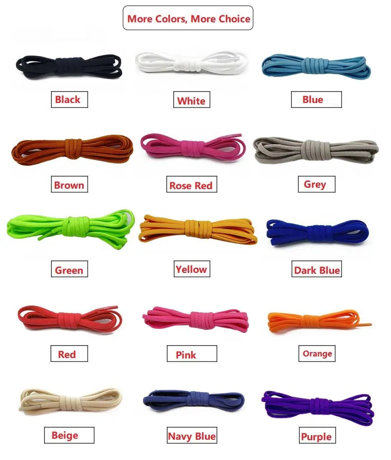 4er Set elastische 100cm Schnürsenkel ohne Binden mit Metallverschluss