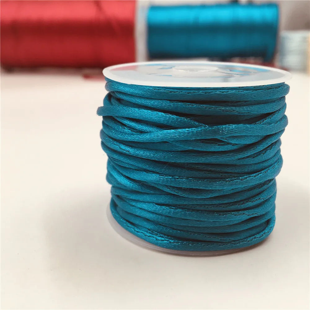 2mm Satinband geflochten Seide Makramee Seil für DIY Armbänder