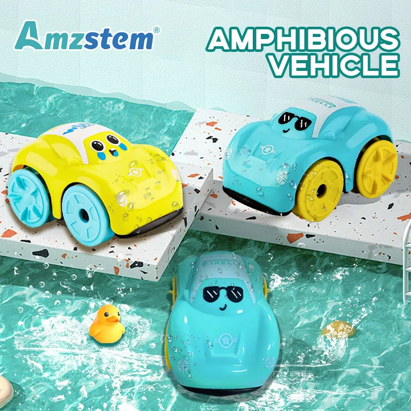 Schwimmendes Uhrwerk Amphibien Fahrzeug Badespielzeug für Kinder 3-6 Jahre