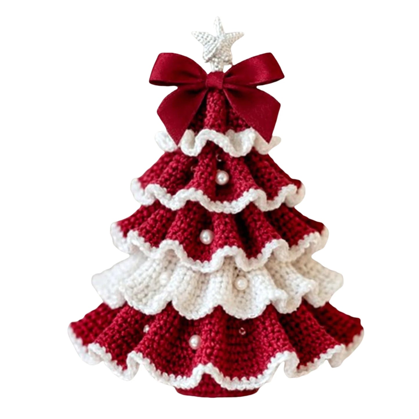 DIY gehäkeltes Weihnachtsbaum-Dekorationsset für Anfänger