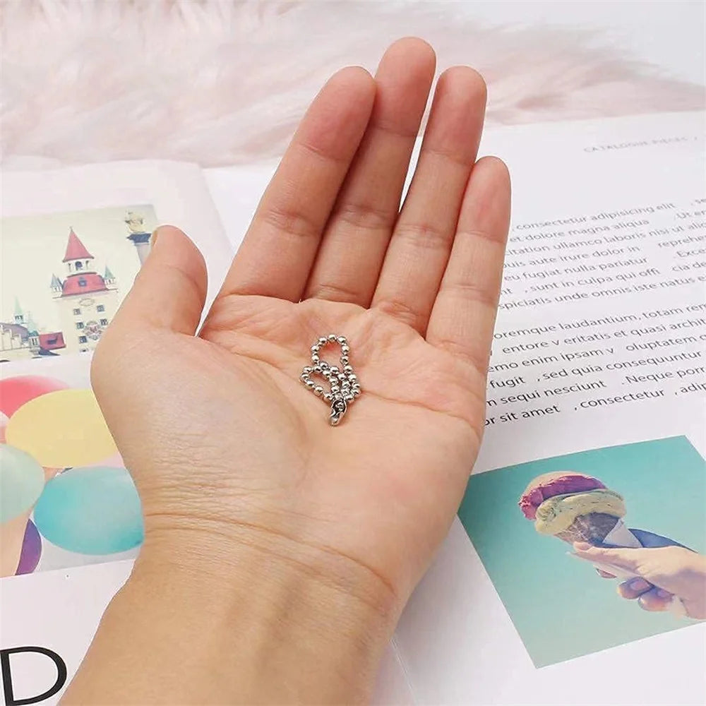 50-teilig Edelstahl-Kugelperlenkette für DIY-Schmuck - Schlüsselanhänger
