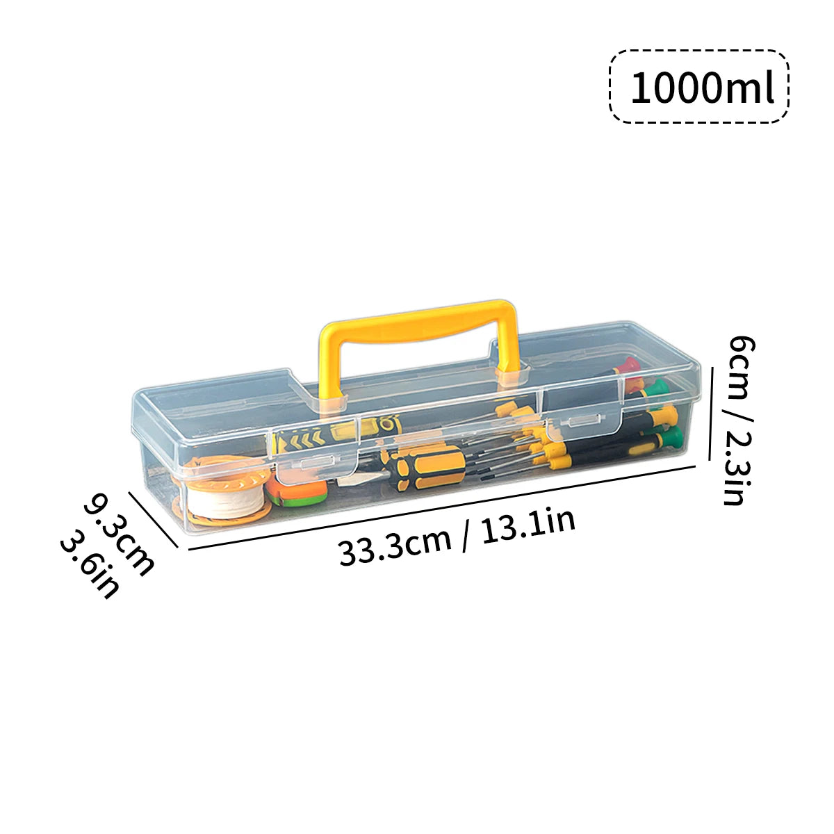 Staubdichte transparente Werkzeugbox mit Griff – robust - vielseitig organisiert