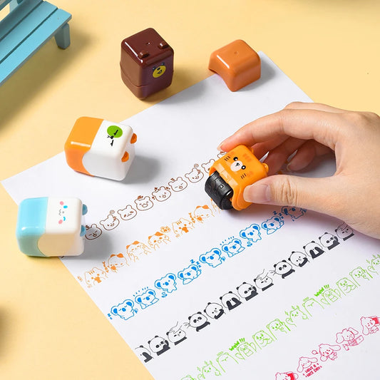 Kreativer Rollstempel mit niedlichen Tiermotiven für DIY Dekoration