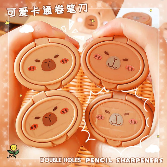 Praktischer doppelloch Bleistiftspitzer im kreativen Cartoon Design