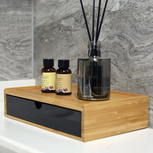 Moderner Holz Bambus Organizer für Hotelzimmer und Toilette - Yabubest - Home & More