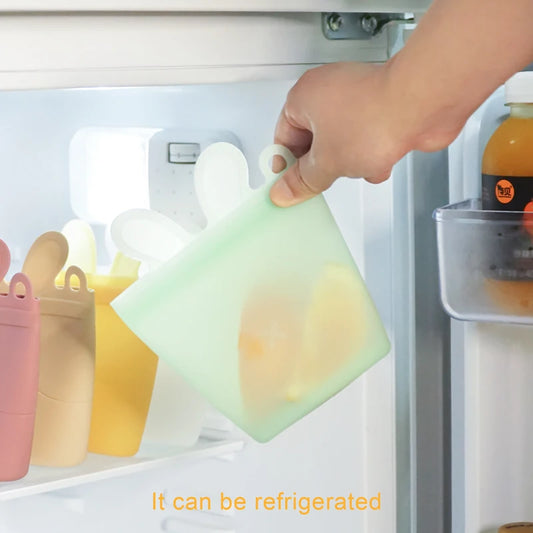 Silikon Snackbeutel Wiederverwendbar Auslaufsicher für Baby - Kinder