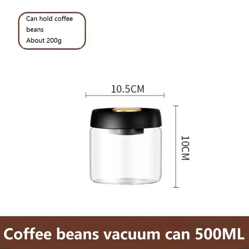 Frischegarantie für Kaffeebohnen: 501ml Vakuum-Glasbehälter, umweltfreundlich
