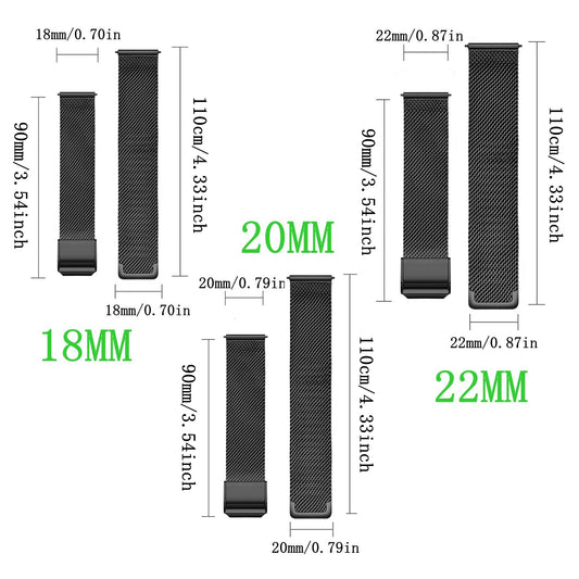 Milanese Metall Armband 18mm 20mm 22mm für viele Uhren – Stil und Komfort