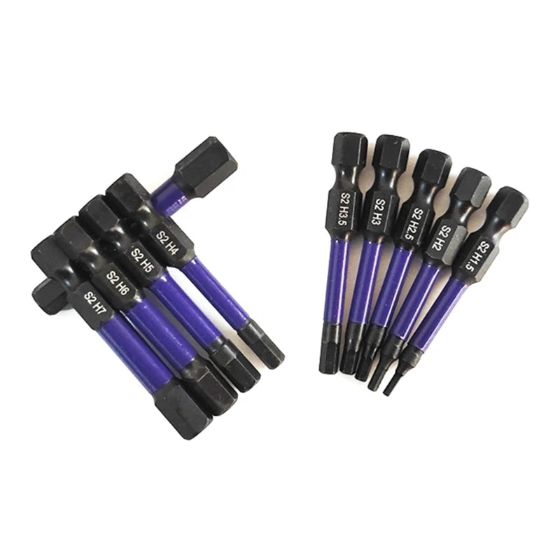 10-teiliges Innensechskantschlüssel-Set mit magnetischen Bits - Schnellspannschaft